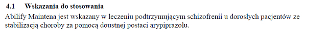 Wskazania wg ChPL