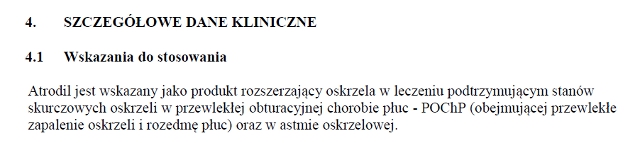 Wskazania wg ChPL