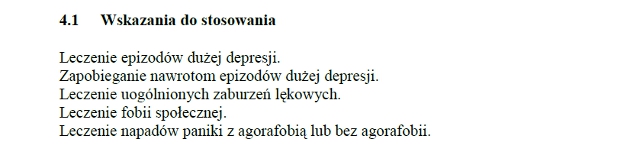 Wskazania wg ChPL