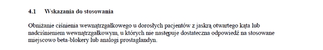 Wskazania wg ChPL