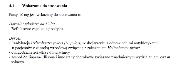 Wskazania wg ChPL