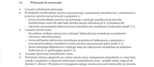 Wskazania wg ChPL