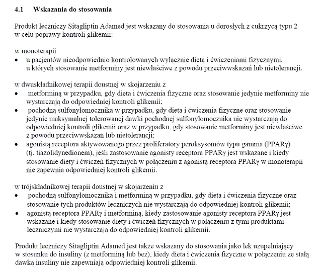 Wskazania wg ChPL