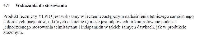 Wskazania wg ChPL