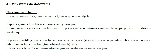 Wskazania wg ChPL